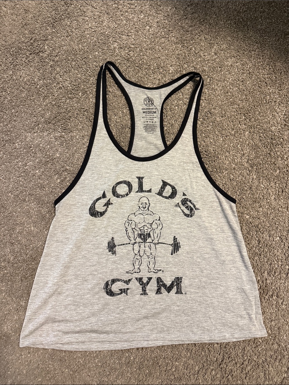 Gold's Gym Women's Gray Racerback Tank Top - Medium